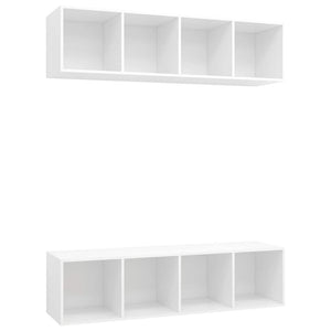 TV-Wandschränke 2 Stk. Weiß Holzwerkstoff