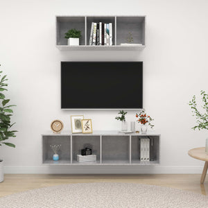 2-tlg. TV-Schrank-Set Betongrau Holzwerkstoff