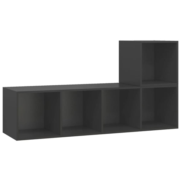 2-tlg. TV-Schrank-Set Grau Holzwerkstoff