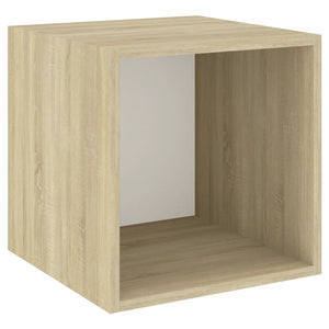 2-tlg. TV-Schrank-Set Weiß Sonoma-Eiche Holzwerkstoff