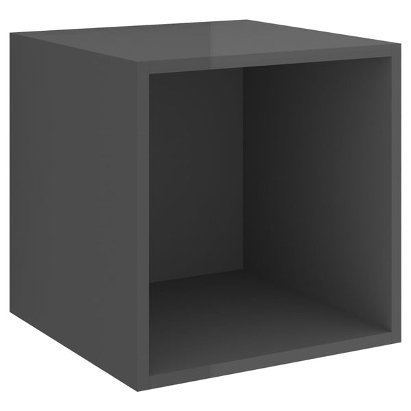 2-tlg. TV-Schrank-Set Hochglanz-Grau Holzwerkstoff