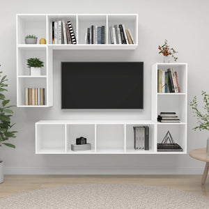 4-tlg. TV-Schrank-Set Weiß Holzwerkstoff
