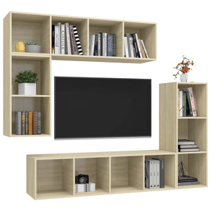 4-tlg. TV-Schrank-Set Sonoma-Eiche Holzwerkstoff