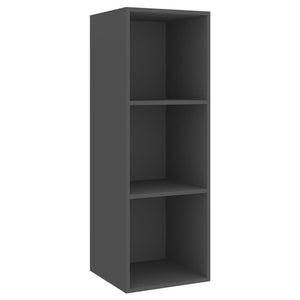 vidaXL Meuble TV, 3 pcs, gris, bois d'ingénierie