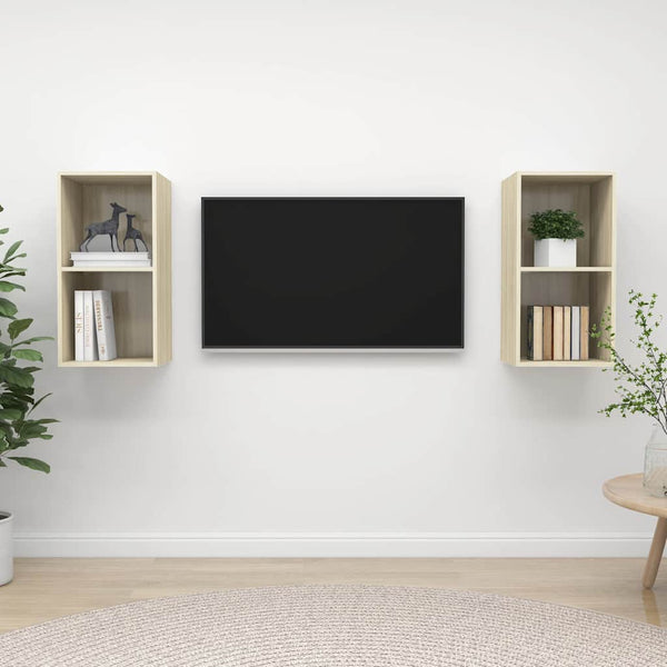 TV-Wandschränke 2 Stk. Sonoma-Eiche Holzwerkstoff