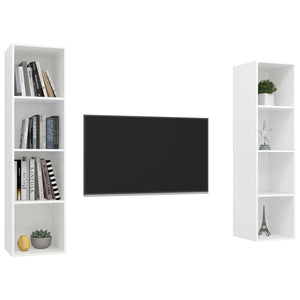 TV-Wandschränke 2 Stk. Weiß Holzwerkstoff