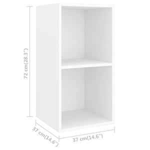 TV-Wandschränke 4 Stk. Weiß Holzwerkstoff