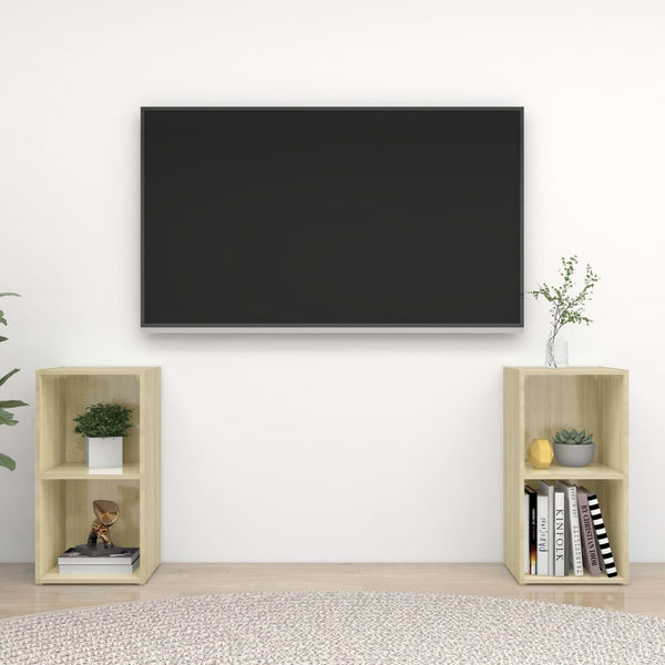 TV-Schränke 2 Stk. Sonoma-Eiche 72x35x36,5 cm Holzwerkstoff