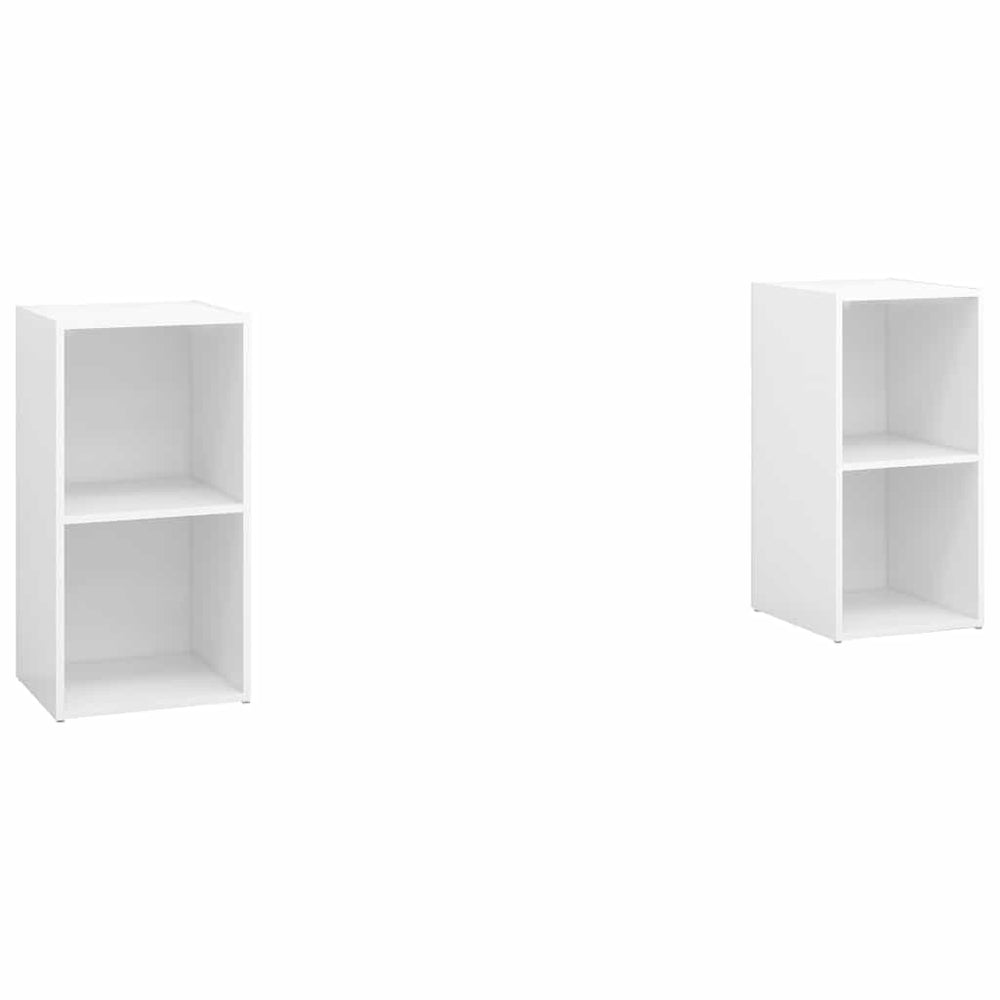 TV-Schränke 2 Stk. Hochglanz-Weiß 72x35x36,5 cm Holzwerkstoff