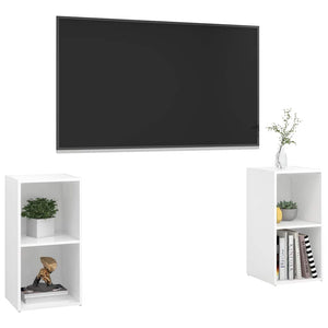 TV-Schränke 2 Stk. Hochglanz-Weiß 72x35x36,5 cm Holzwerkstoff