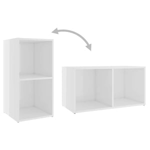 TV-Schränke 2 Stk. Hochglanz-Weiß 72x35x36,5 cm Holzwerkstoff