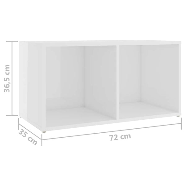 TV-Schränke 2 Stk. Hochglanz-Weiß 72x35x36,5 cm Holzwerkstoff
