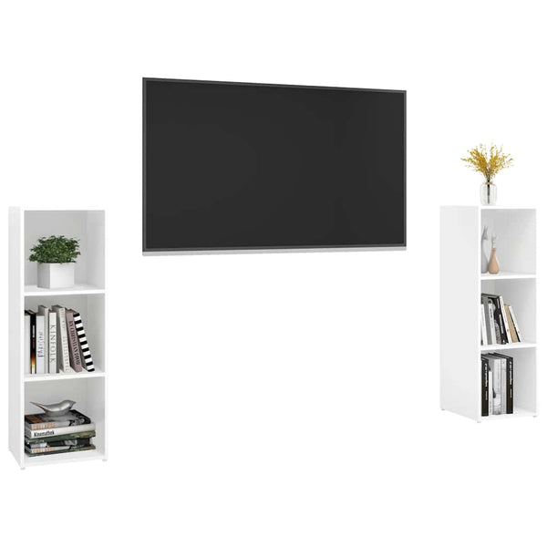 TV-Schränke 2 Stk. Weiß 107x35x37 cm Holzwerkstoff
