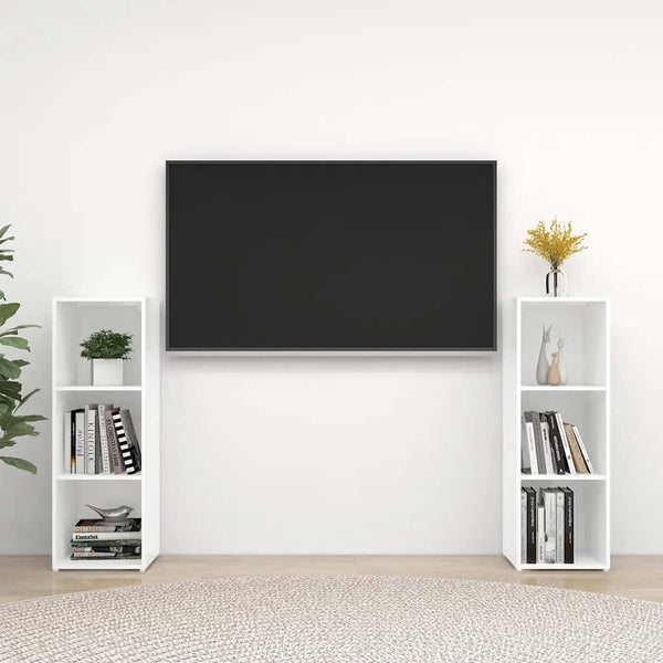 TV-Schränke 2 Stk. Weiß 107x35x37 cm Holzwerkstoff