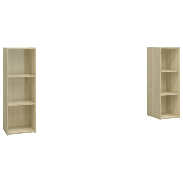 TV-Schränke 2 Stk. Sonoma-Eiche 107x35x37 cm Holzwerkstoff