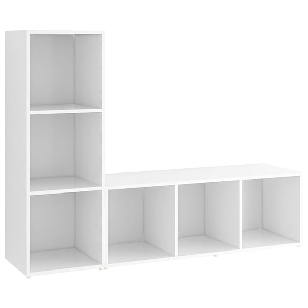 TV-Schränke 2 Stk. Weiß 107x35x37 cm Holzwerkstoff