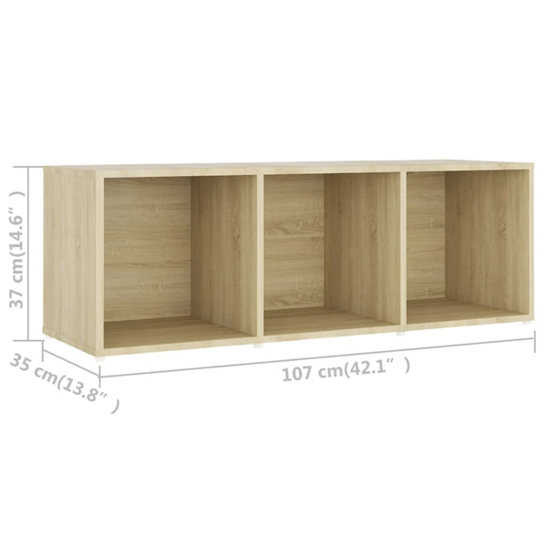 TV-Schränke 2 Stk. Sonoma-Eiche 107x35x37 cm Holzwerkstoff