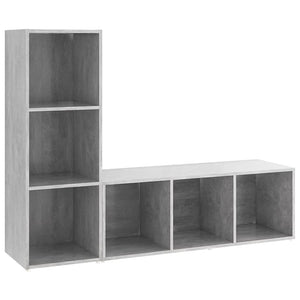 TV-Schränke 2 Stk. Betongrau 107x35x37 cm Holzwerkstoff