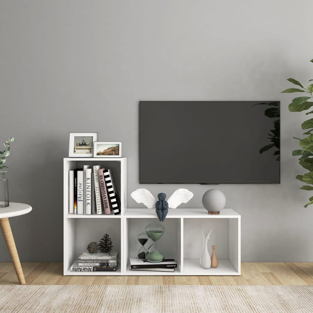 TV-Schränke 2 Stk. Weiß 72x35x36,5 cm Holzwerkstoff