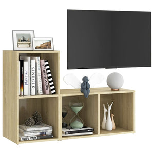 TV-Schränke 2 Stk. Sonoma-Eiche 72x35x36,5 cm Holzwerkstoff