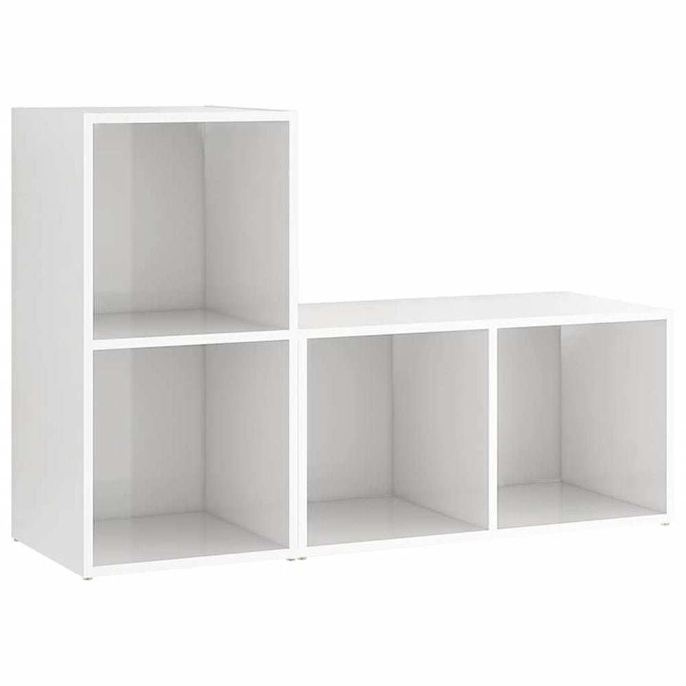 TV-Schränke 2 Stk. Hochglanz-Weiß 72x35x36,5 cm Holzwerkstoff