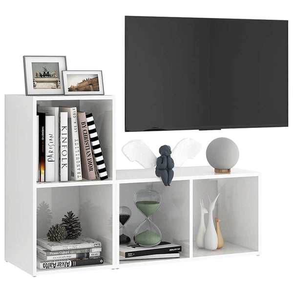 TV-Schränke 2 Stk. Hochglanz-Weiß 72x35x36,5 cm Holzwerkstoff