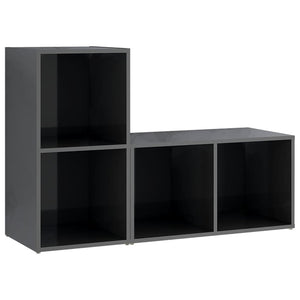 vidaXL Meubles TV 2 pcs Gris brillant 72x35x36,5 cm Bois d'ingénierie
