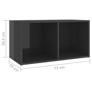 vidaXL Meubles TV 2 pcs Gris brillant 72x35x36,5 cm Bois d'ingénierie