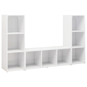 TV-Schränke 3 Stk. Weiß 107x35x37 cm Holzwerkstoff