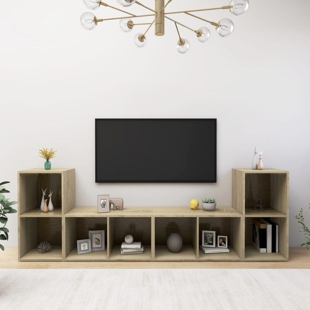 TV-Schränke 4 Stk. Sonoma-Eiche 72x35x36,5 cm Holzwerkstoff