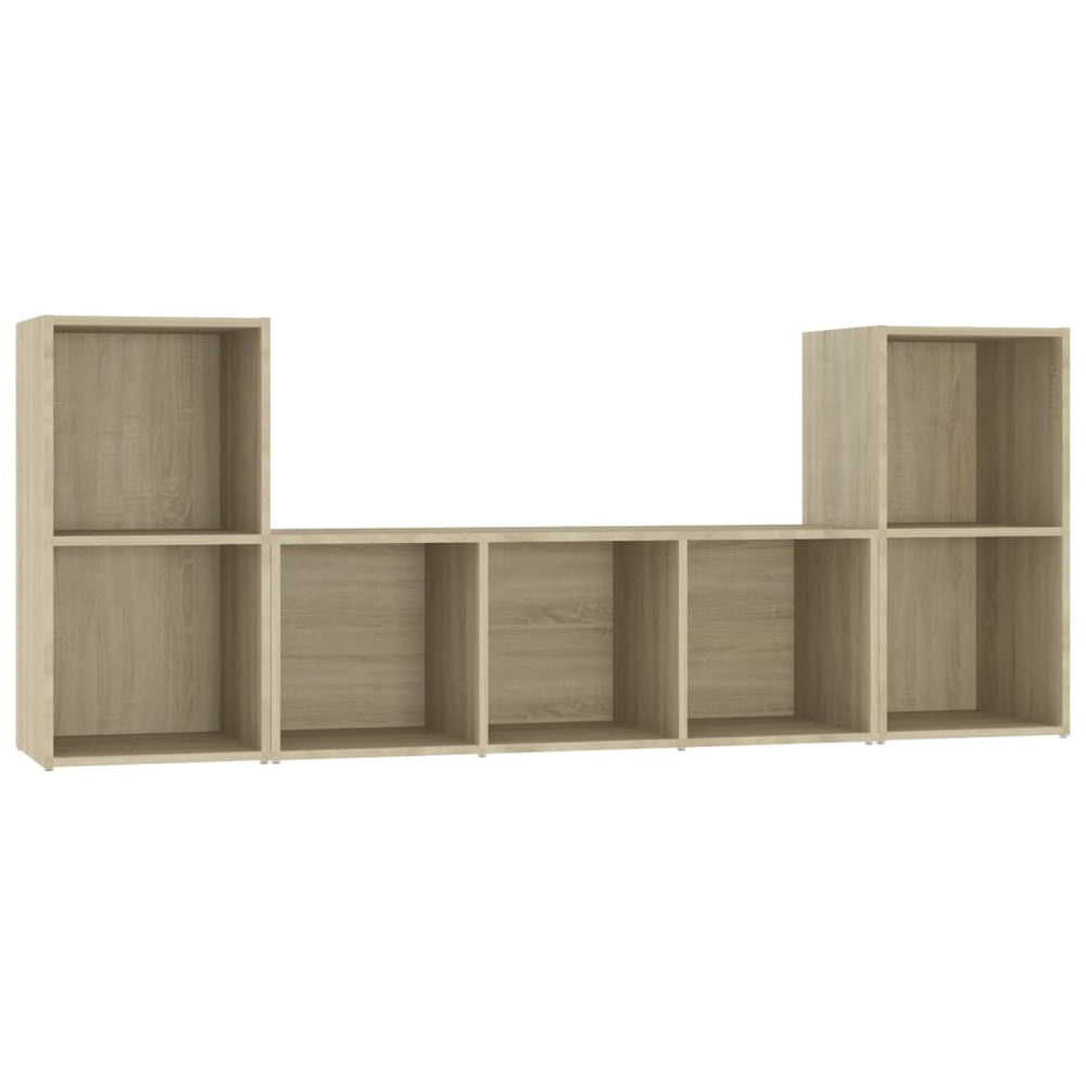 3-tlg. TV-Schrank-Set Sonoma-Eiche Holzwerkstoff