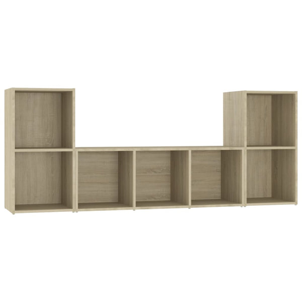 3-tlg. TV-Schrank-Set Sonoma-Eiche Holzwerkstoff