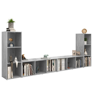 vidaXL Meubles TV 4 pcs Gris béton 107x35x37 cm Bois d'ingénierie