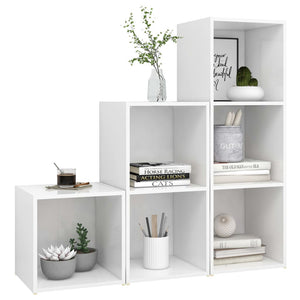 3-tlg. TV-Schrank-Set Weiß Holzwerkstoff