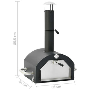 3-in-1 Outdoor-Pizzaofen & Grill Schwarz