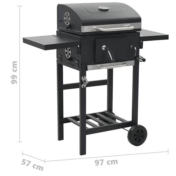 3-in-1 Outdoor-Pizzaofen & Grill Schwarz