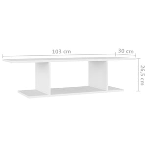 Weiße TV-Wandkonsole 103 cm