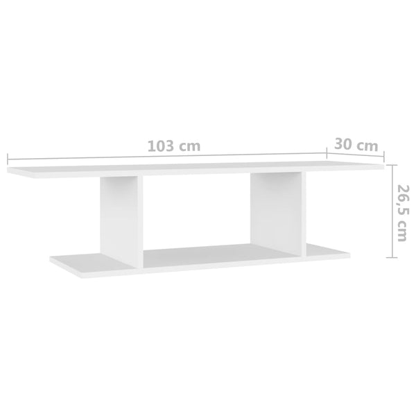 Weiße TV-Wandkonsole 103 cm