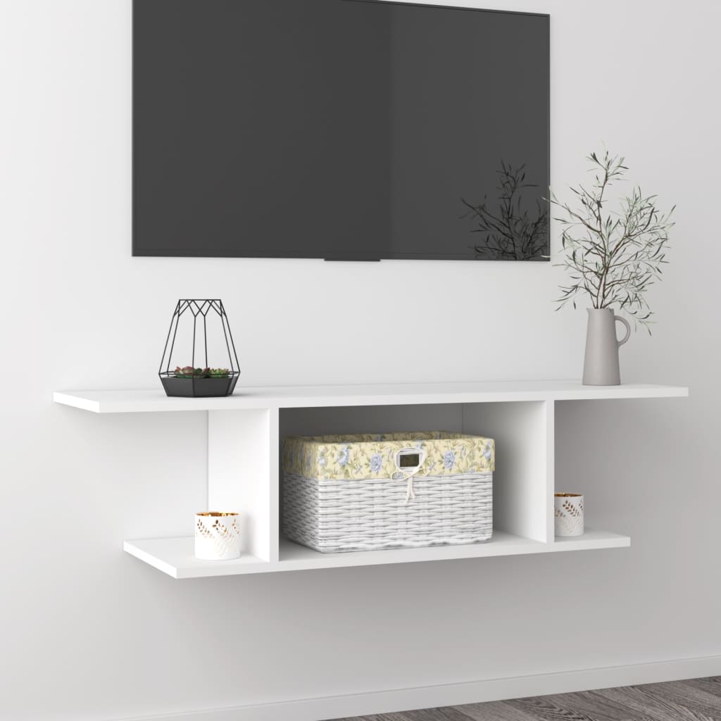 Weiße TV-Wandkonsole 103 cm