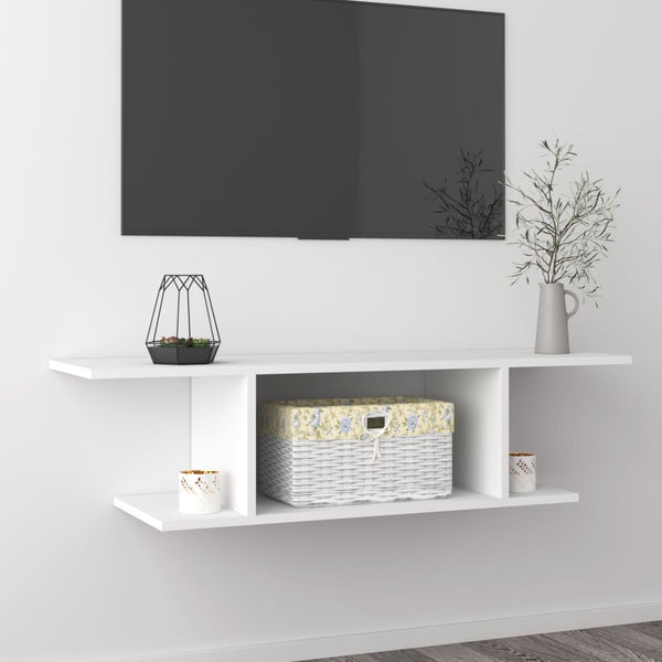 Weiße TV-Wandkonsole 103 cm
