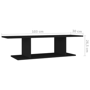 Schwarzer TV-Wandschrank 103 cm