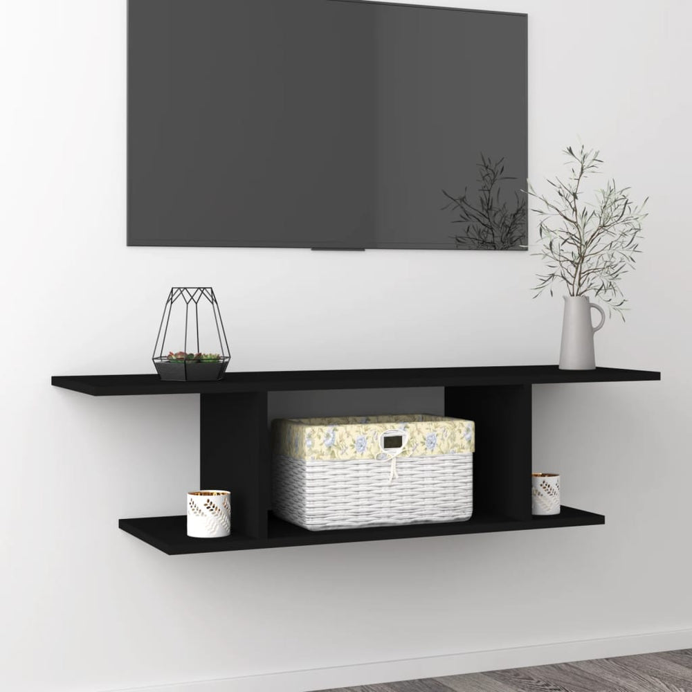 Meuble TV mural vidaXL noir 103x30x26,5 cm