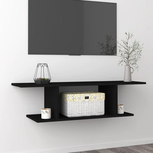 Schwarzer TV-Wandschrank 103 cm