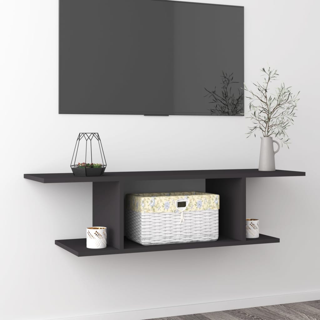 Grauer TV-Wandschrank 103 cm
