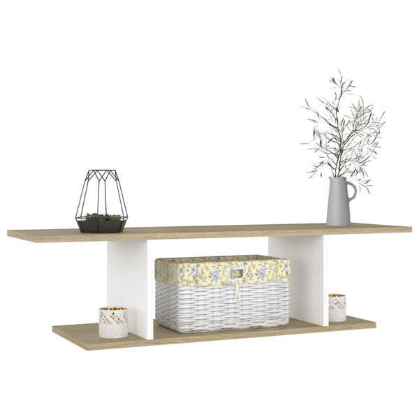 TV-Wandschrank Weiß Sonoma-Eiche 103 cm