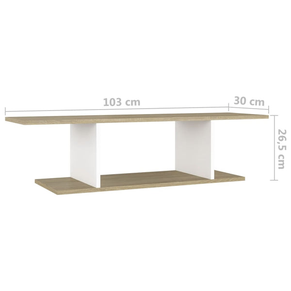 TV-Wandschrank Weiß Sonoma-Eiche 103 cm