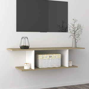 TV-Wandschrank Weiß Sonoma-Eiche 103 cm