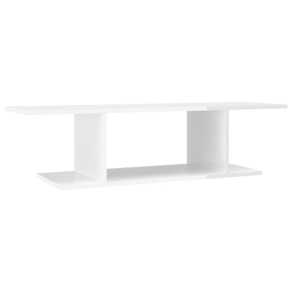 vidaXL Meuble TV mural blanc brillant 103x30x26,5 cm