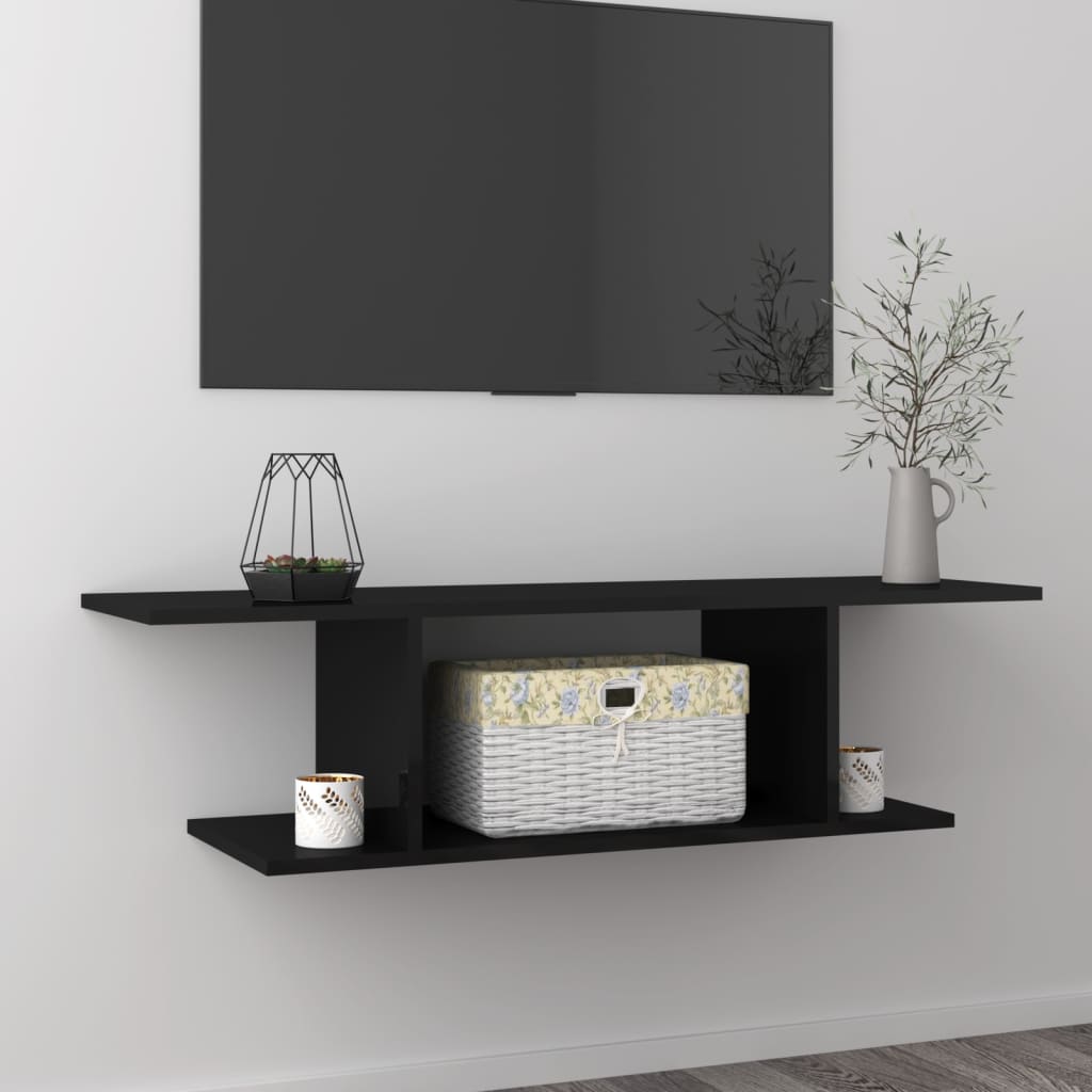 TV-Wandschrank Hochglanz Schwarz 103 cm