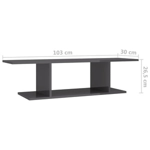 TV-Wandschrank Hochglanz Grau 103 cm